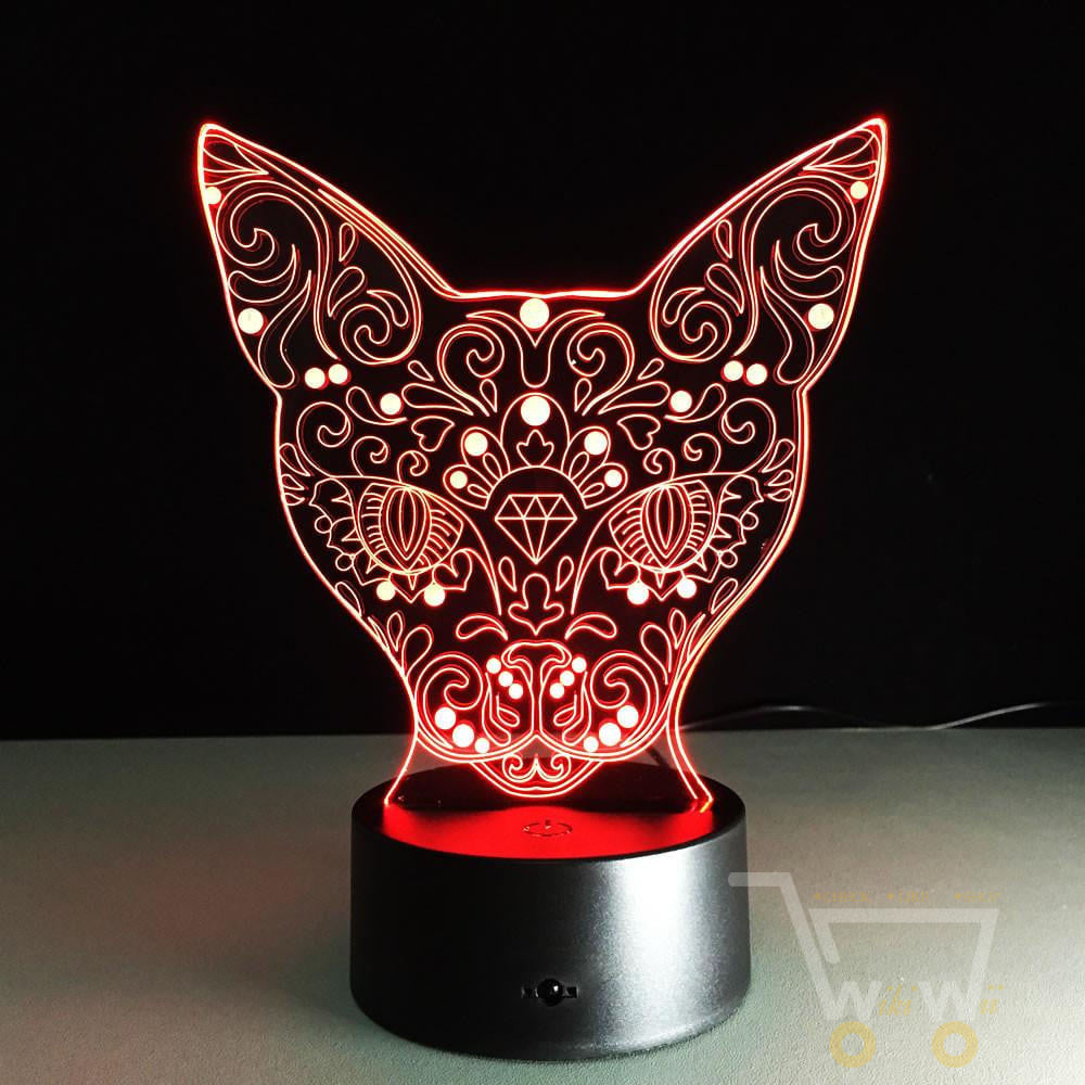 LED CAT LAMP- 7 COLORS CHANGEABLE (With Remote Control ) - WikiWii