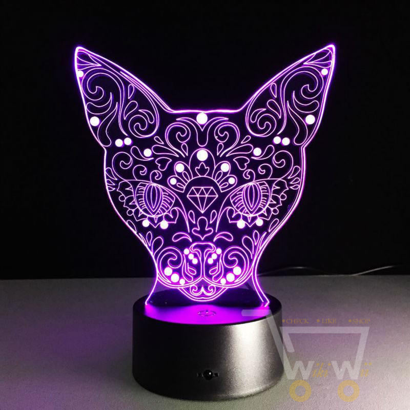 LED CAT LAMP- 7 COLORS CHANGEABLE (With Remote Control ) - WikiWii