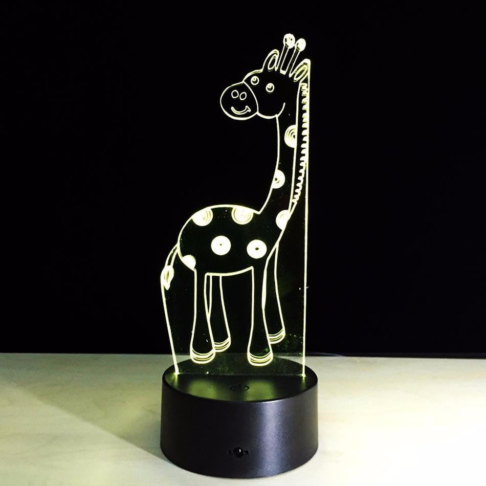 LED Cute Giraffe  LAMP- 7 COLORS CHANGEABLE - WikiWii