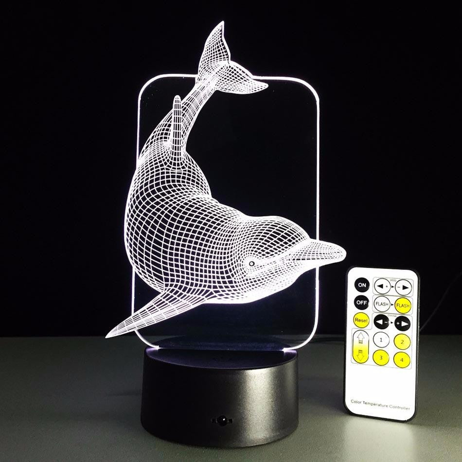 LED Dolphin LAMP - 7 COLORS CHANGEABLE (With Remote Control) - WikiWii