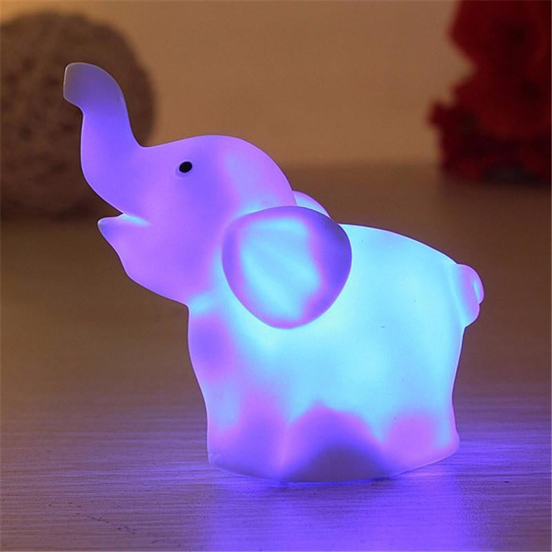 LED Elephant Night Light Lamp -7 colors changes - WikiWii