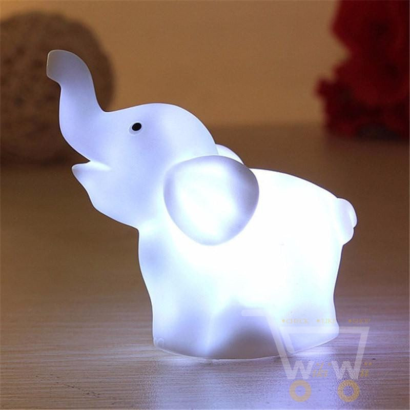 LED Elephant Night Light Lamp -7 colors changes - WikiWii