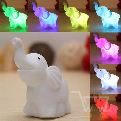 LED Elephant Night Light Lamp -7 colors changes - WikiWii