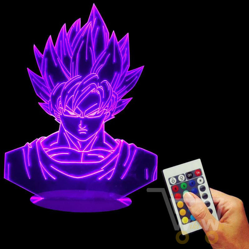 LED GOKU character LAMP - 7 COLORS CHANGEABLE (With Remote Control) - WikiWii