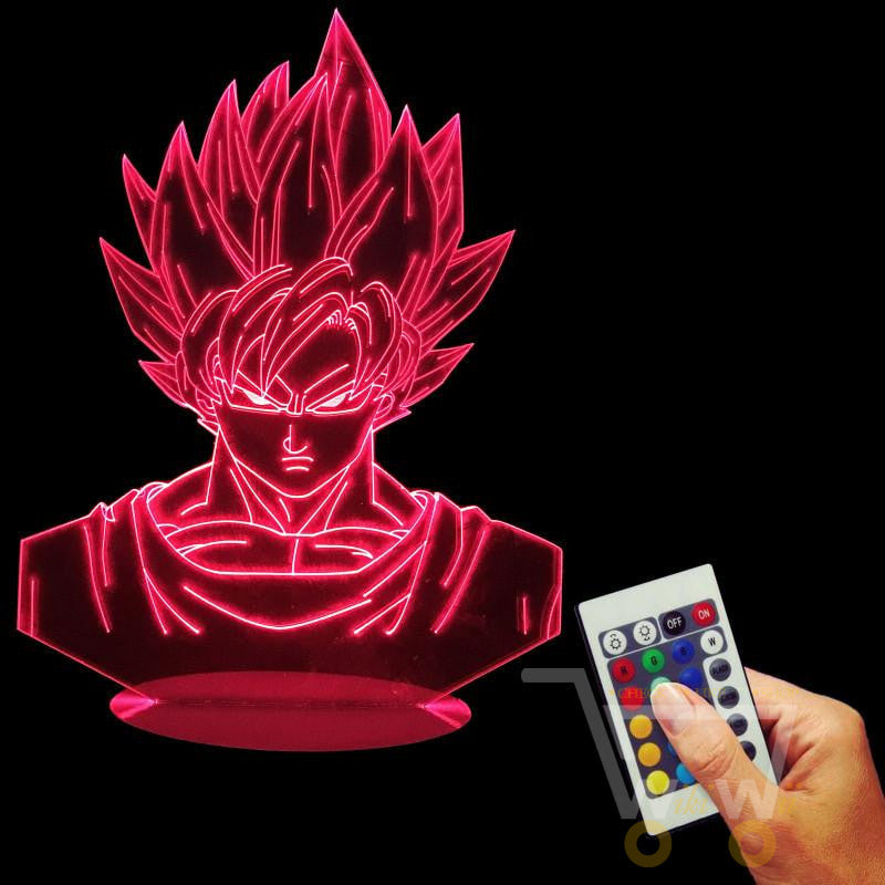 LED GOKU character LAMP - 7 COLORS CHANGEABLE (With Remote Control) - WikiWii