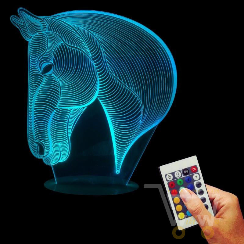 LED HORSE Head LAMP- 7 COLORS CHANGEABLE (With Remote Control ) - WikiWii