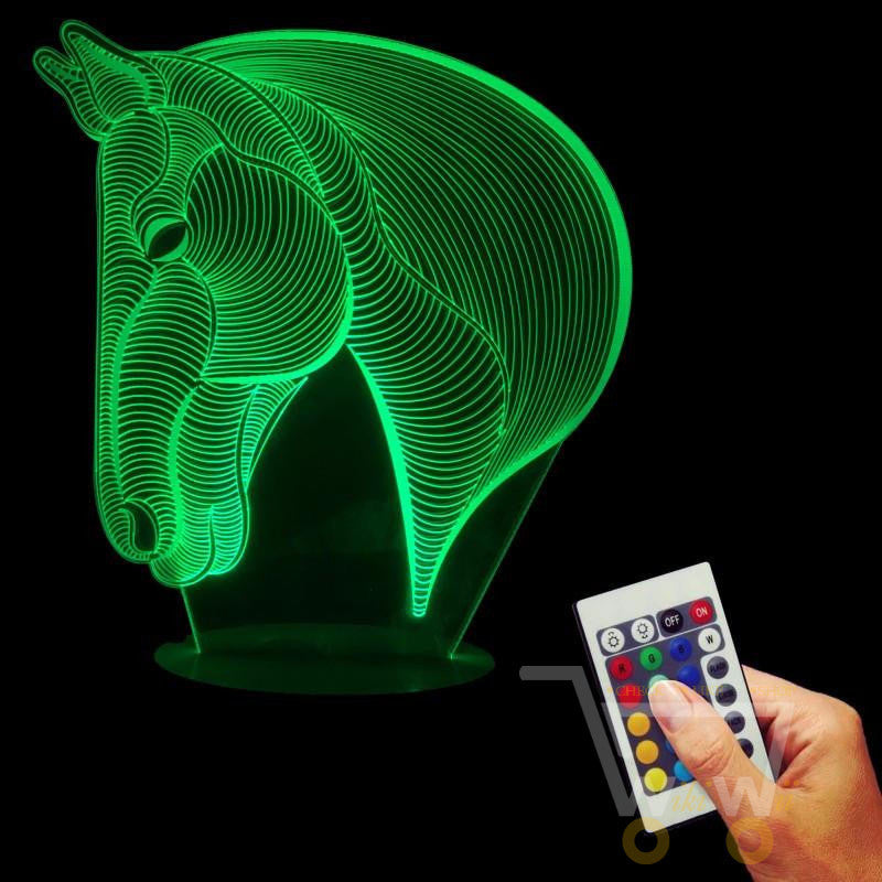 LED HORSE Head LAMP- 7 COLORS CHANGEABLE (With Remote Control ) - WikiWii