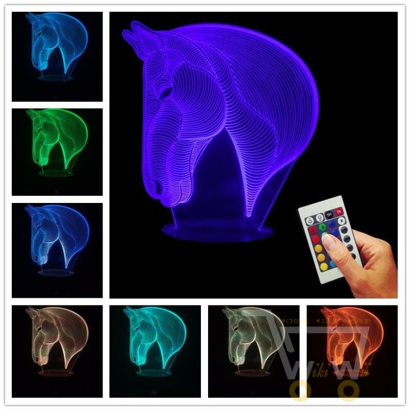 LED HORSE Head LAMP- 7 COLORS CHANGEABLE (With Remote Control ) - WikiWii