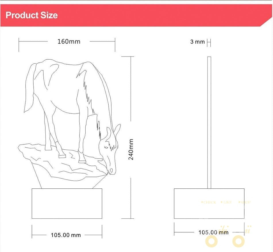 LED Horse LAMP- 7 Colors Changeable - WikiWii