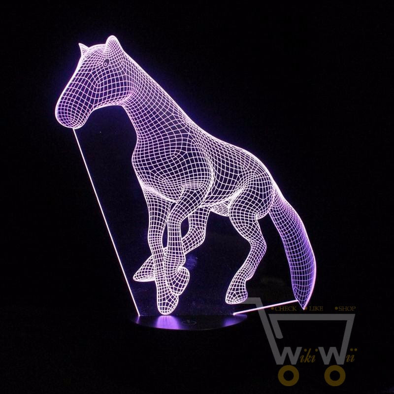 LED Illusion Cute Horse LAMP- 7 COLORS CHANGEABLE - WikiWii