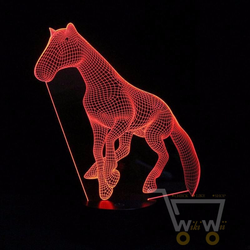 LED Illusion Cute Horse LAMP- 7 COLORS CHANGEABLE - WikiWii