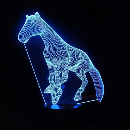 LED Illusion Cute Horse LAMP- 7 COLORS CHANGEABLE - WikiWii