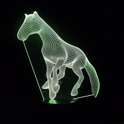 LED Illusion Cute Horse LAMP- 7 COLORS CHANGEABLE - WikiWii