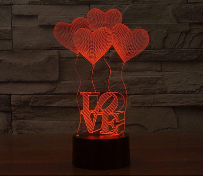 LED LOVE Table Lamp - Light with 7 colors - WikiWii