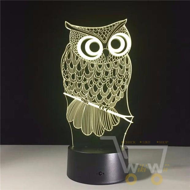 Led OWL LAMP- 7 COLORS CHANGEABLE - WikiWii