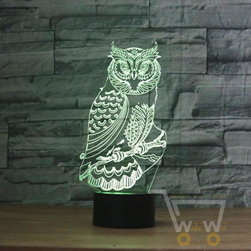 LED Owl Lamp -7 COLORS CHANGEABLE - WikiWii