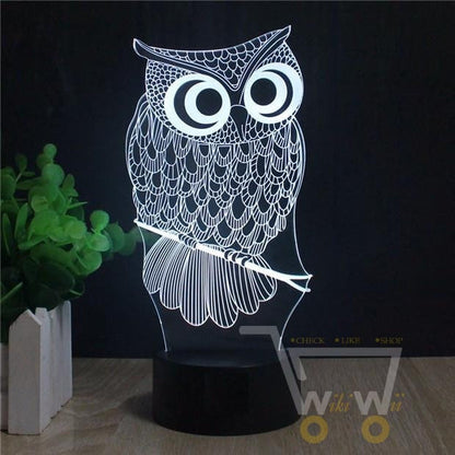 Led OWL LAMP- 7 COLORS CHANGEABLE - WikiWii