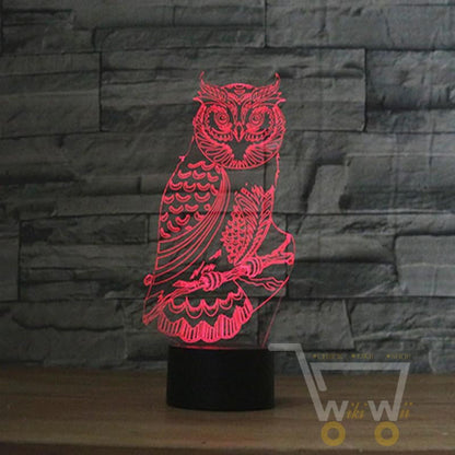 LED Owl Lamp -7 COLORS CHANGEABLE - WikiWii