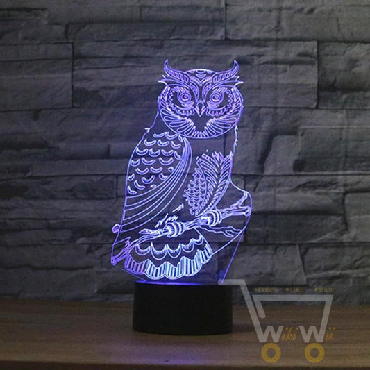 LED Owl Lamp -7 COLORS CHANGEABLE - WikiWii