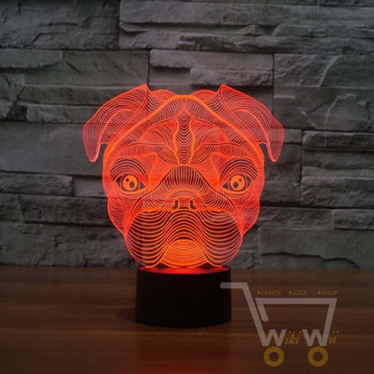 LED  Pug Dog Character LAMP- 7 COLORS CHANGEABLE - WikiWii