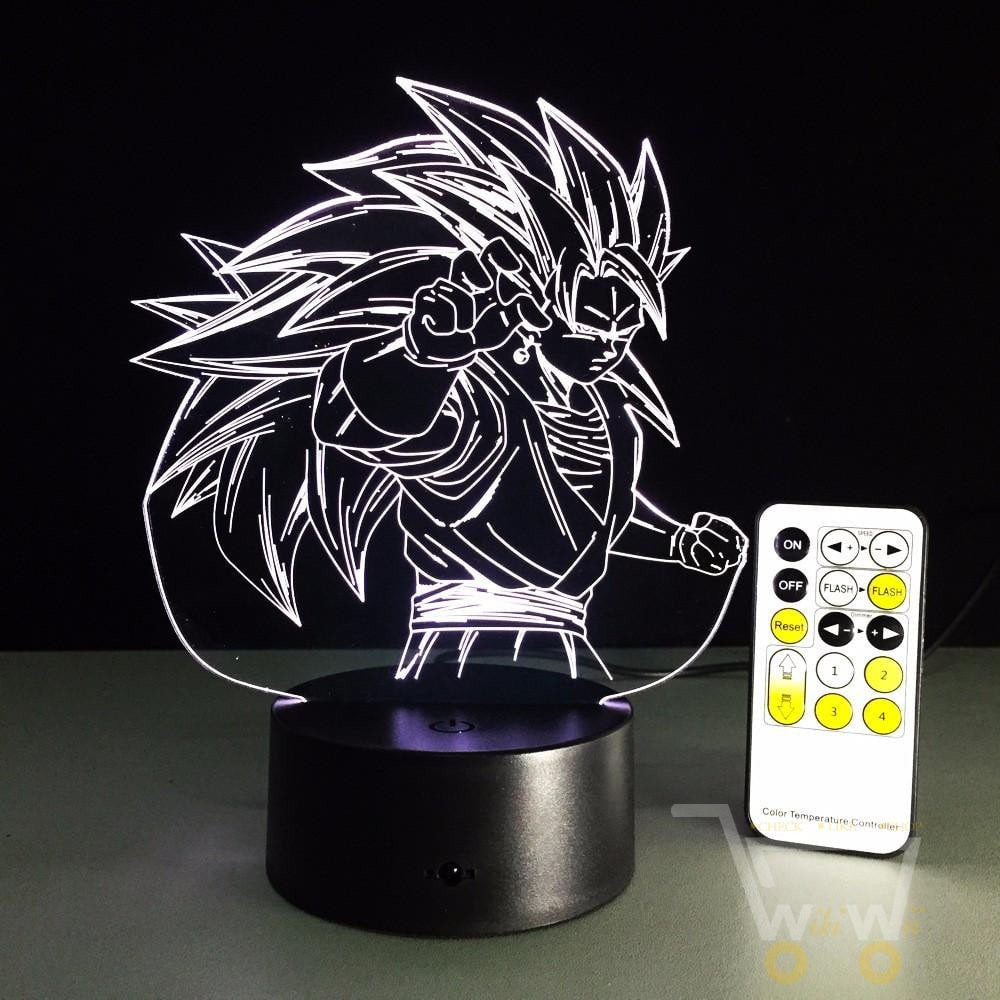 LED Saiyan Character LAMP- 7 COLORS CHANGEABLE (With Remote Control) - WikiWii