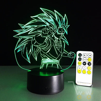 LED Saiyan Character LAMP- 7 COLORS CHANGEABLE (With Remote Control) - WikiWii