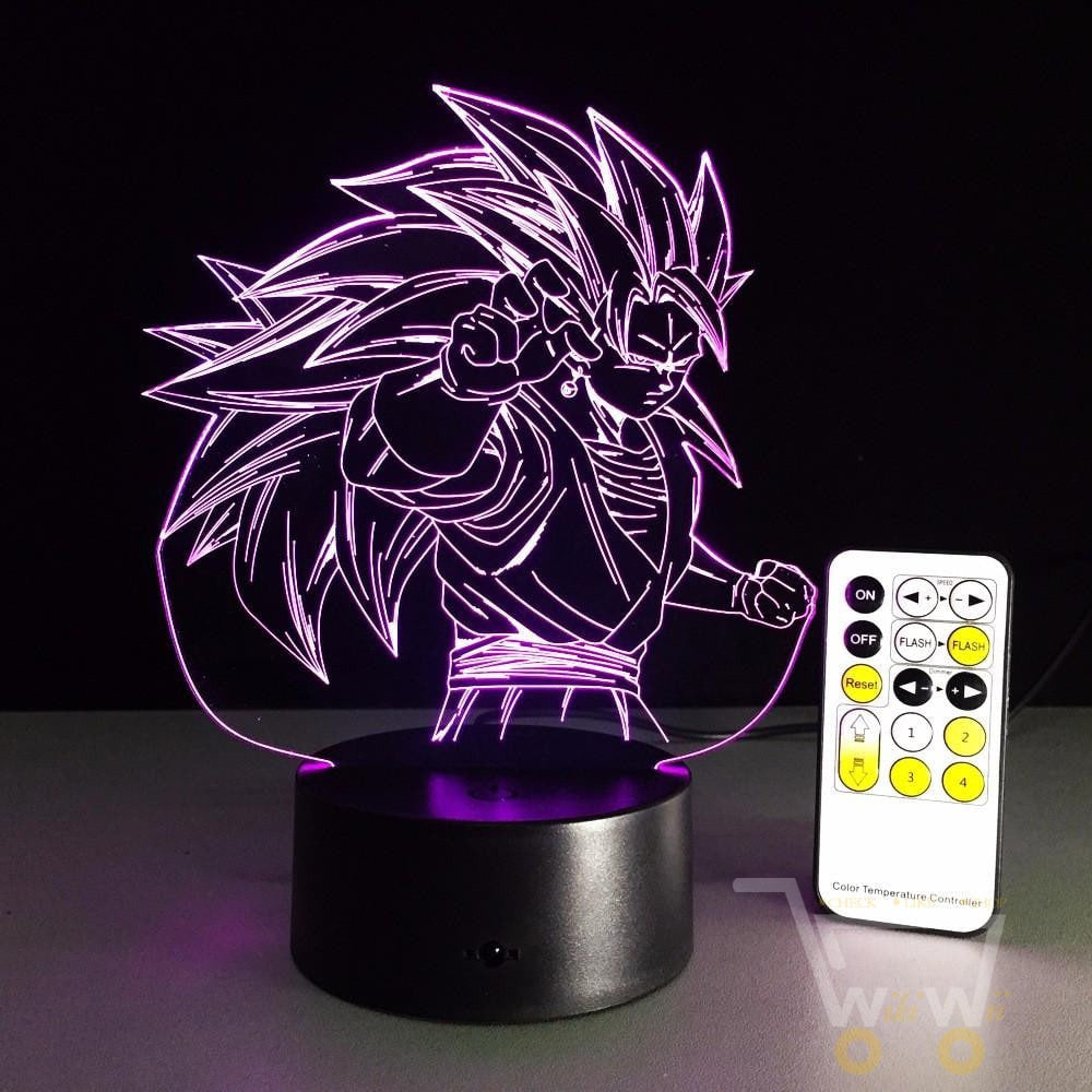 LED Saiyan Character LAMP- 7 COLORS CHANGEABLE (With Remote Control) - WikiWii