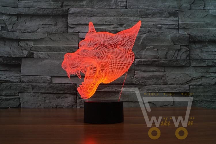 LED Wolf Head LAMP- 7 COLORS CHANGEABLE - WikiWii