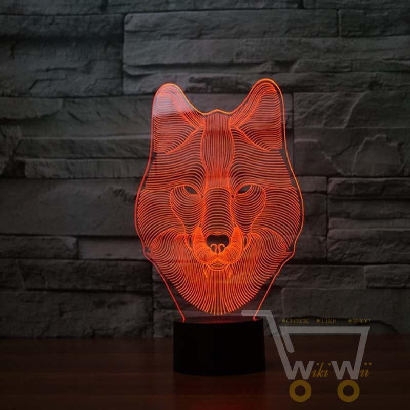 LED Wolf LAMP- 7 COLORS CHANGEABLE - WikiWii