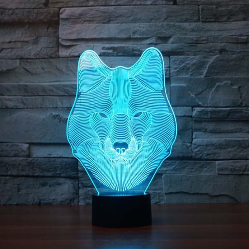 LED Wolf LAMP- 7 COLORS CHANGEABLE - WikiWii