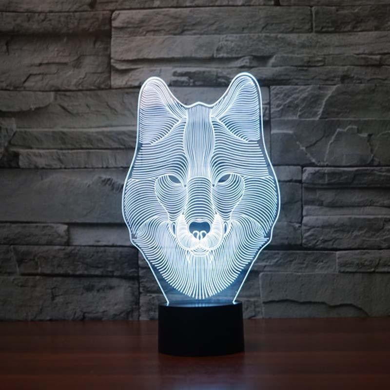 LED Wolf LAMP- 7 COLORS CHANGEABLE - WikiWii