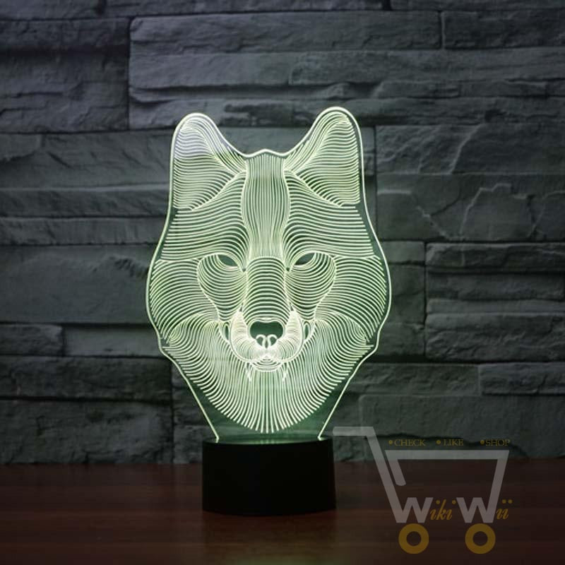 LED Wolf LAMP- 7 COLORS CHANGEABLE - WikiWii