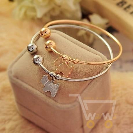 Lovely Dog Crystal Opening Bracelet - WikiWii