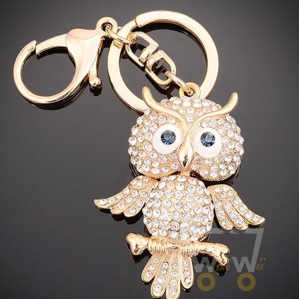 Lovely owl Luxury Crystal Key Chain - WikiWii