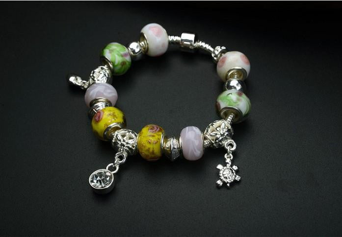 Lucky turtle crystal platinum bracelet - WikiWii