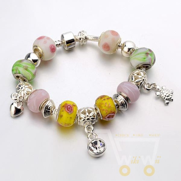 Lucky turtle crystal platinum bracelet - WikiWii