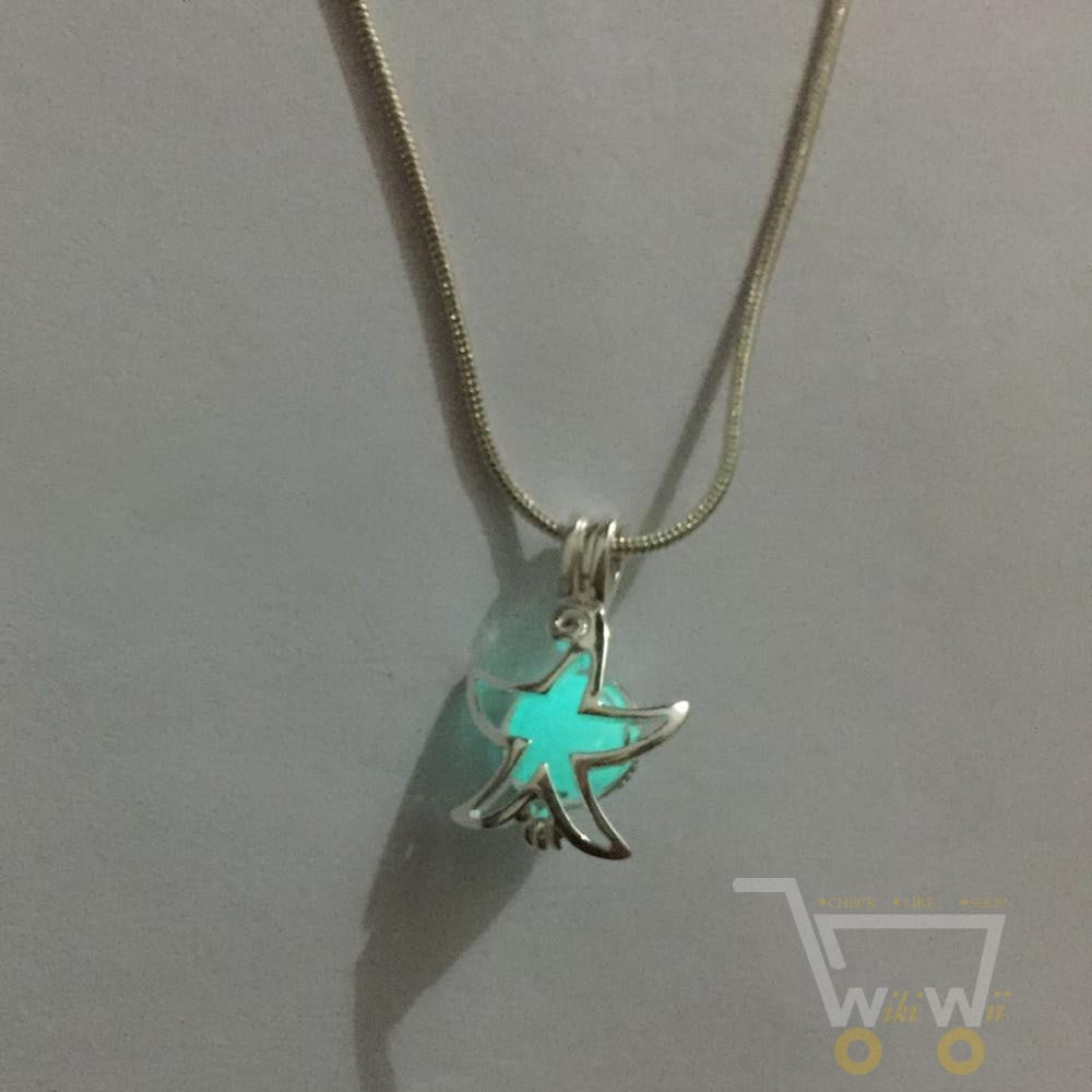 Luminous Glowing Bead Starfish Necklace - WikiWii