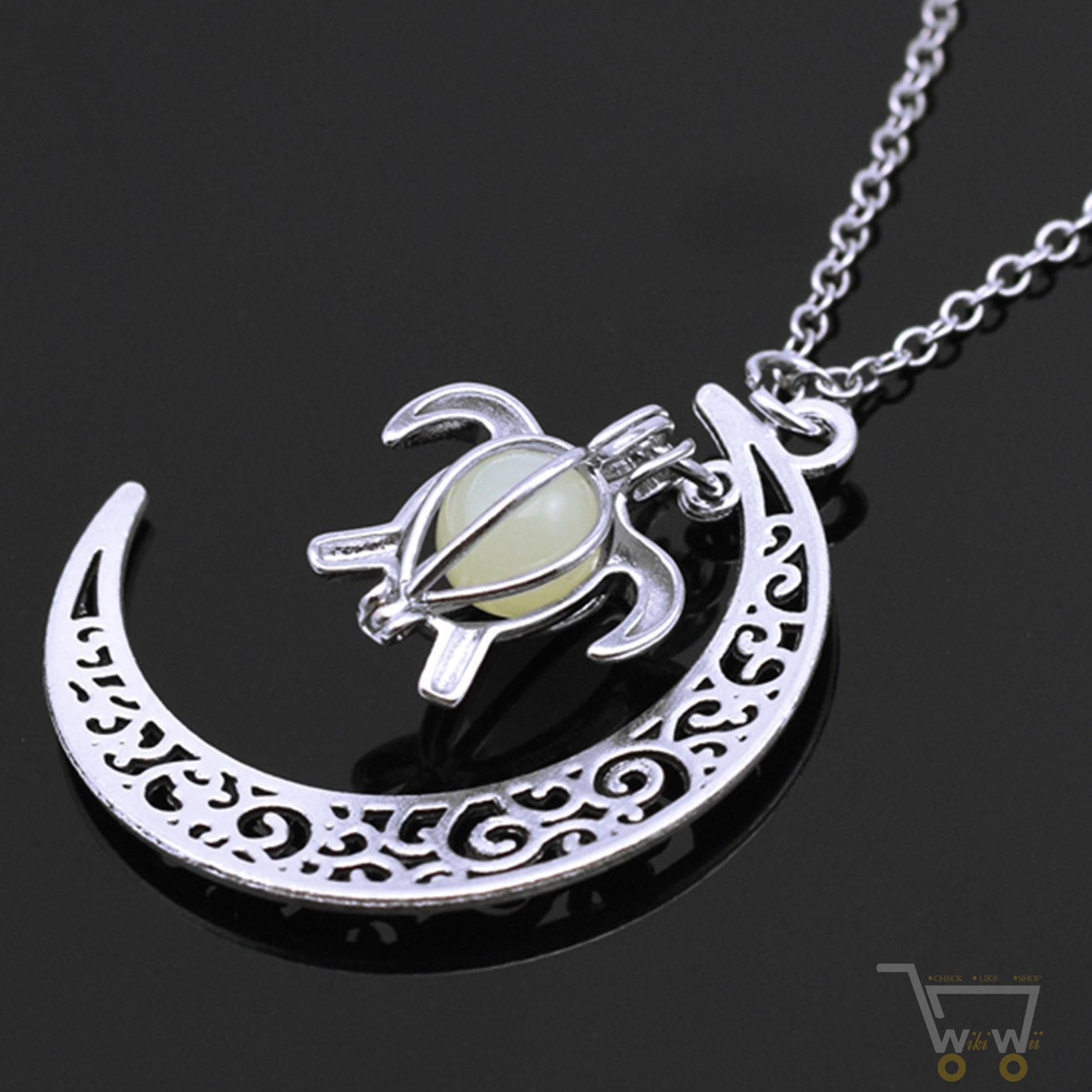 Luminous Stone Moon Turtle Necklace - WikiWii