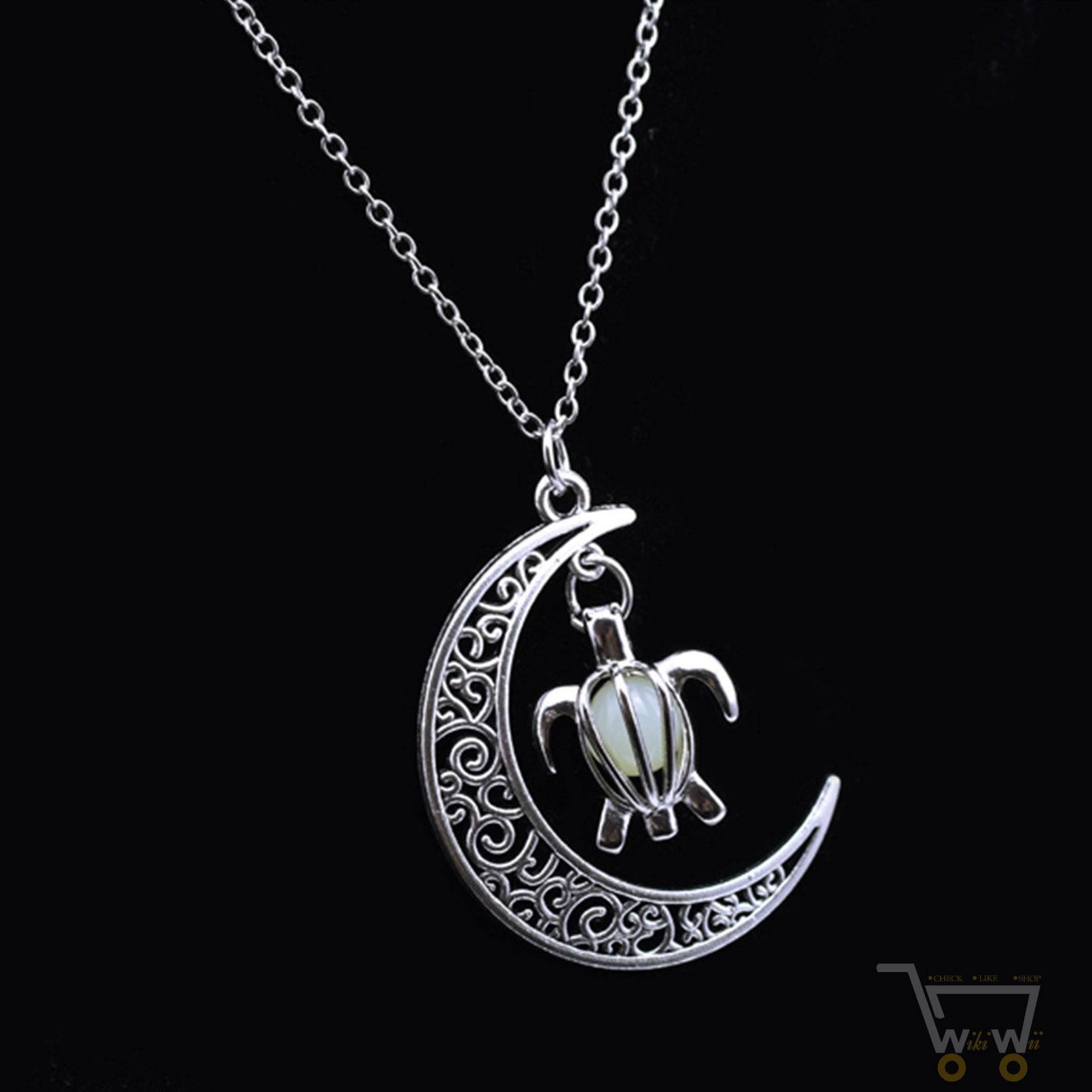 Luminous Stone Moon Turtle Necklace - WikiWii