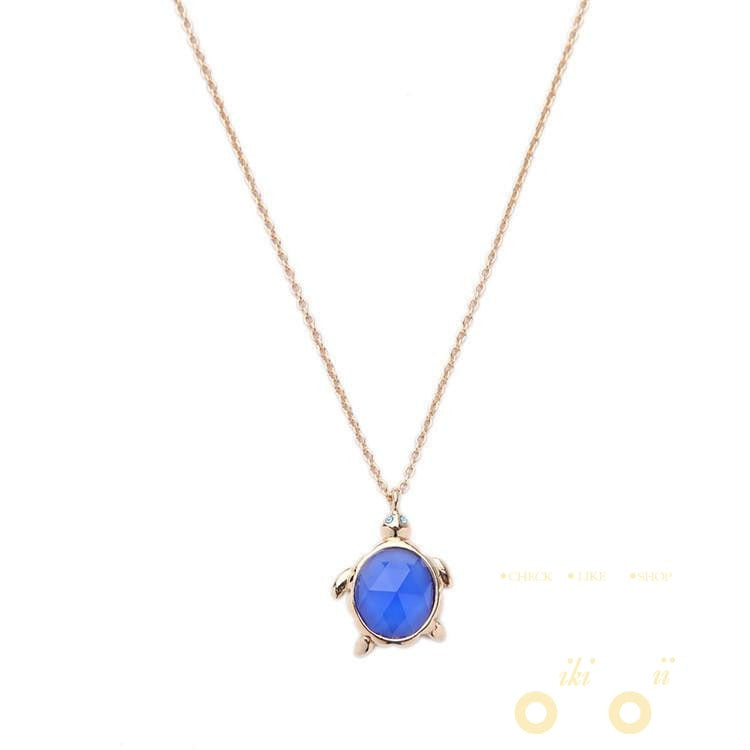 Mini Blue Sea Turtle Necklace - WikiWii