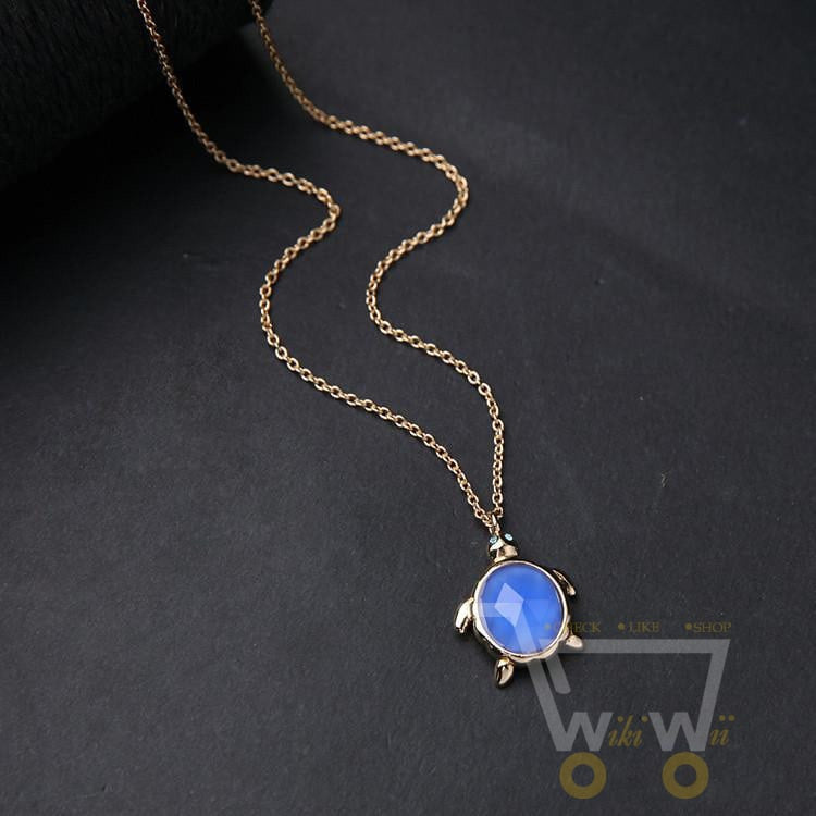 Mini Blue Sea Turtle Necklace - WikiWii