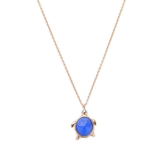 Mini Blue Sea Turtle Necklace - WikiWii