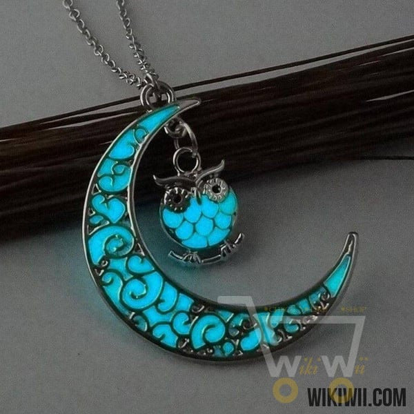 Moon Owl Glow In The Dark Necklace - WikiWii