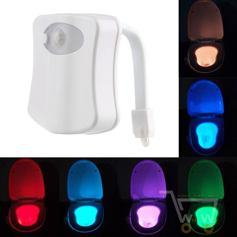 Motion Sensor Automatic Toilet Seat LED Light Bathroom - WikiWii