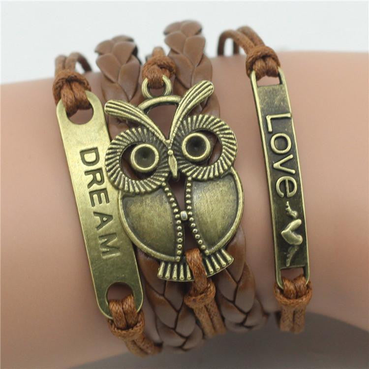 Multilayer Bracelet Love Dream dragon owl Bracelet - WikiWii