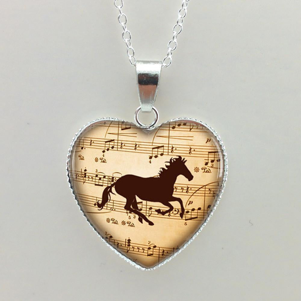 Music Horse Heart Pendant - WikiWii