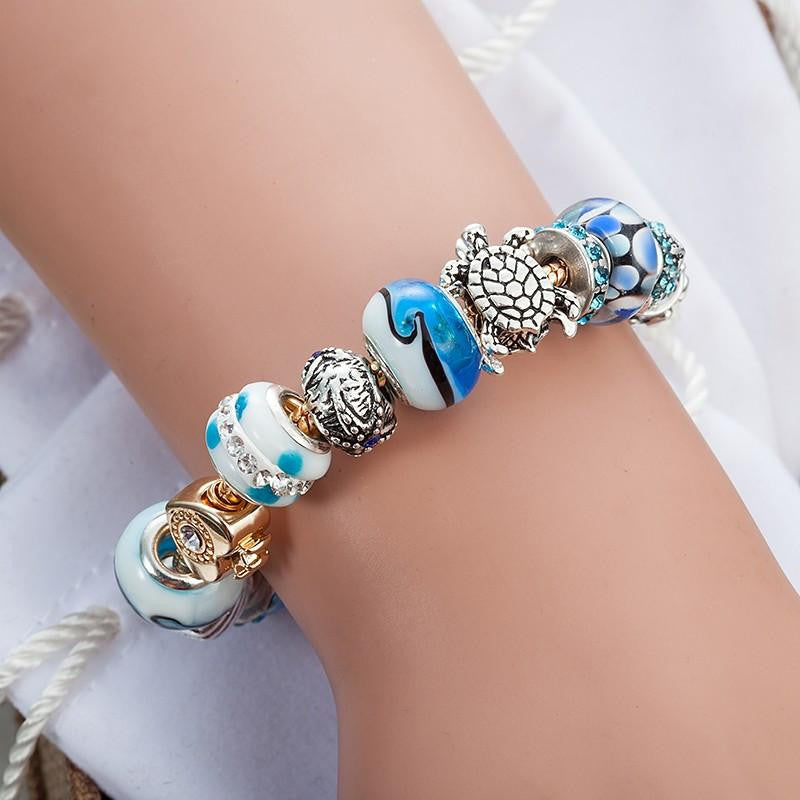 Ocean Style Sea Turtles Charm Bracelet - WikiWii