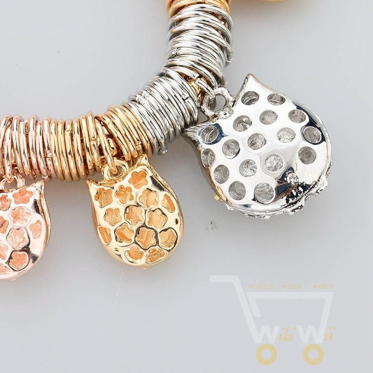 Owl Charm Bracelet & Bangle Gold / Silver Bracelet - WikiWii