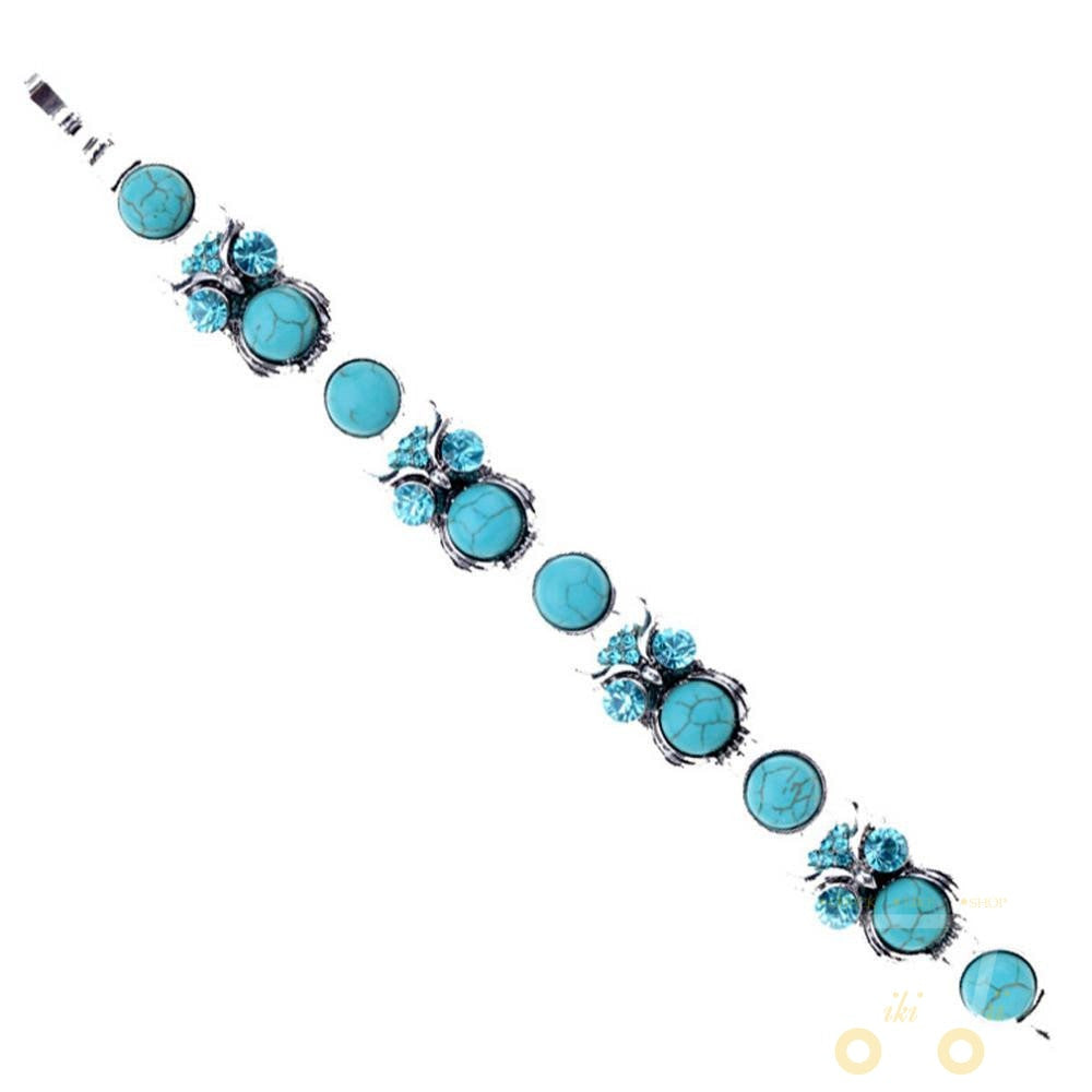 Owl Design Women Turquoise Crystal Bracelet - WikiWii