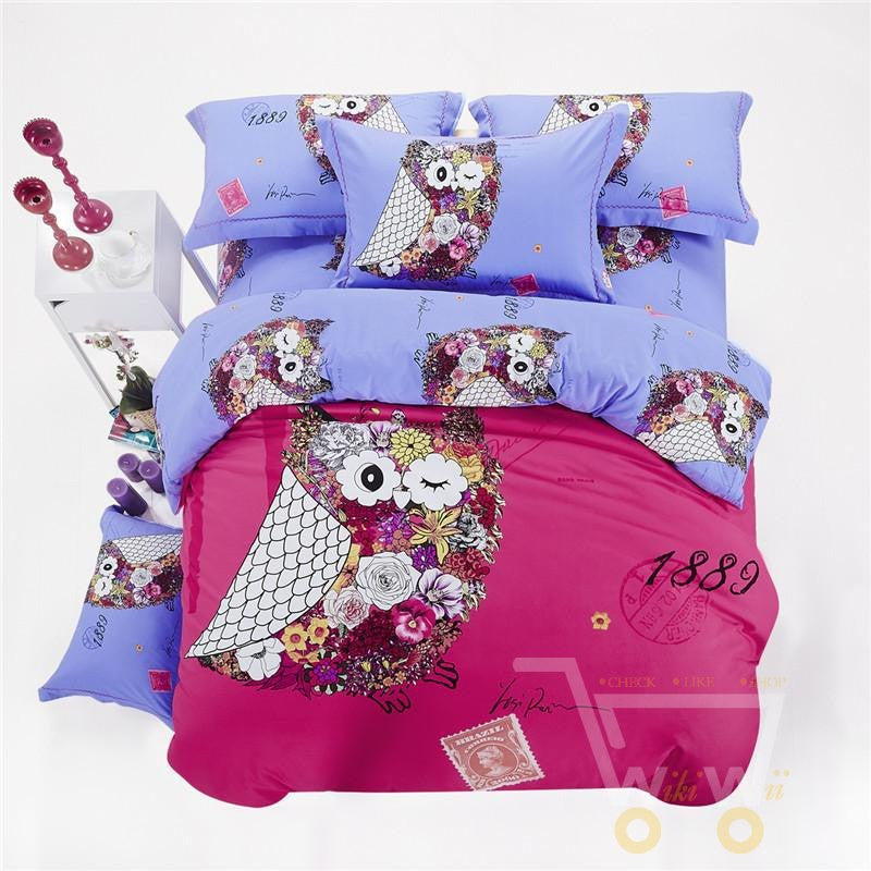 Owl girls bedding sets king / queen / twin size 100% Cotton - WikiWii